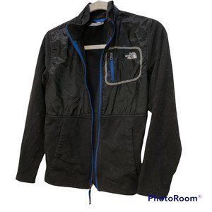 The North Face black blue trim lightweight shell boys jacket 14-26 L